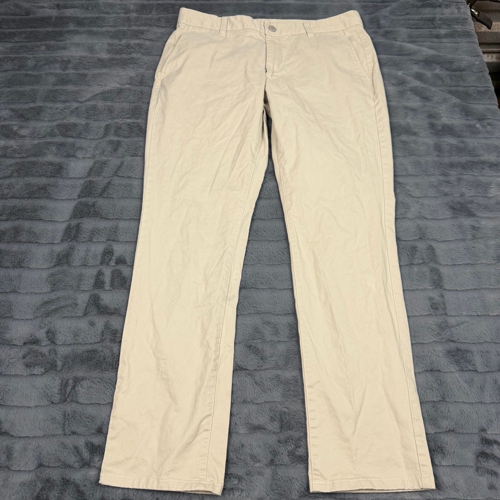 Bonobos Mens Tailored Washed Chino Pants 32x30 Light Khaki Tan Stretch Cotton